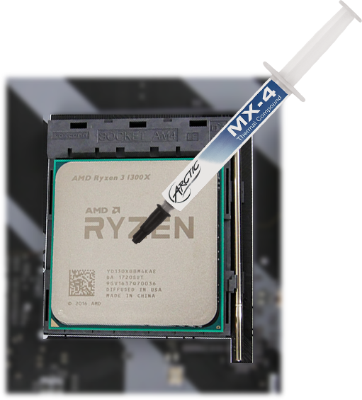 Image of thermal paste being applied on a CPU.